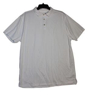 Caribbean Joe Mens White Short Sleeve Polo‎ Size XL
